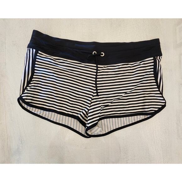 Athleta  Women's Swimsuit Bottoms SZ Large Black White Stripes - Picture 2 of 9